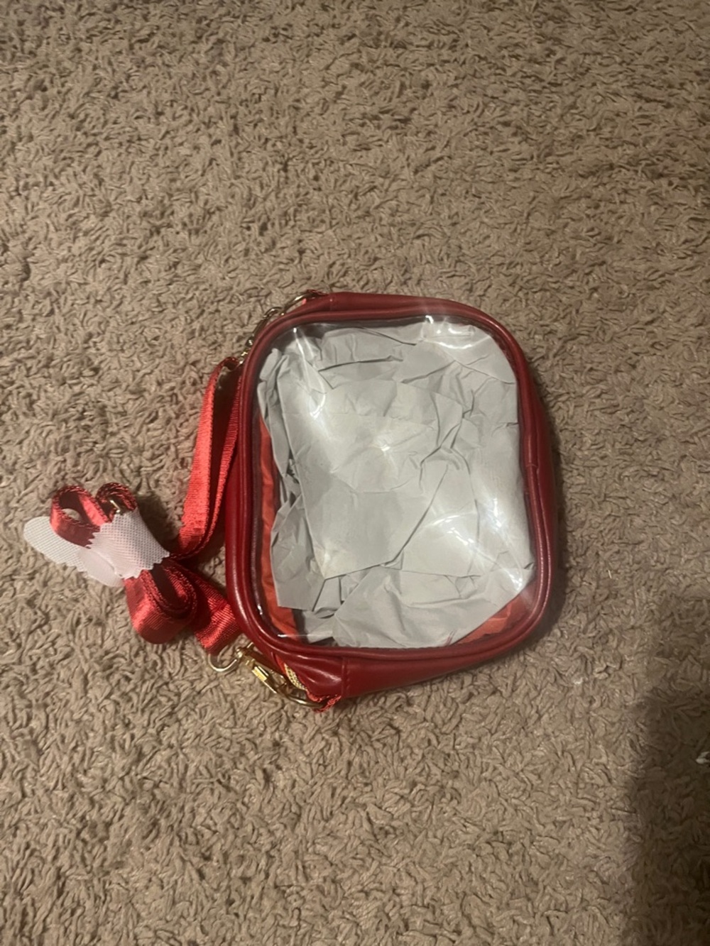 Source Unknown Red Clear Crossbody Bag